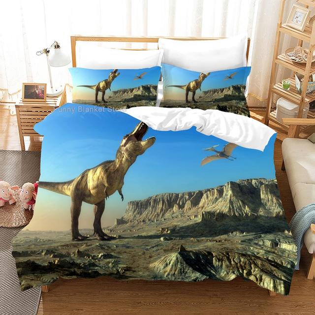 Dinossauro crianças jogo de cama cenário animal moda 3d duvet cover  conjunto consolador roupa gêmeo rainha rei único tamanho dropshipping -  AliExpress